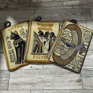 Handmade Egyptian zipper coin purse lot of 3